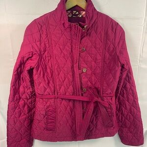 Lilly Pulitzer Quilted Jacket Women’s size 6 Deep Pink/Burgundy Color.